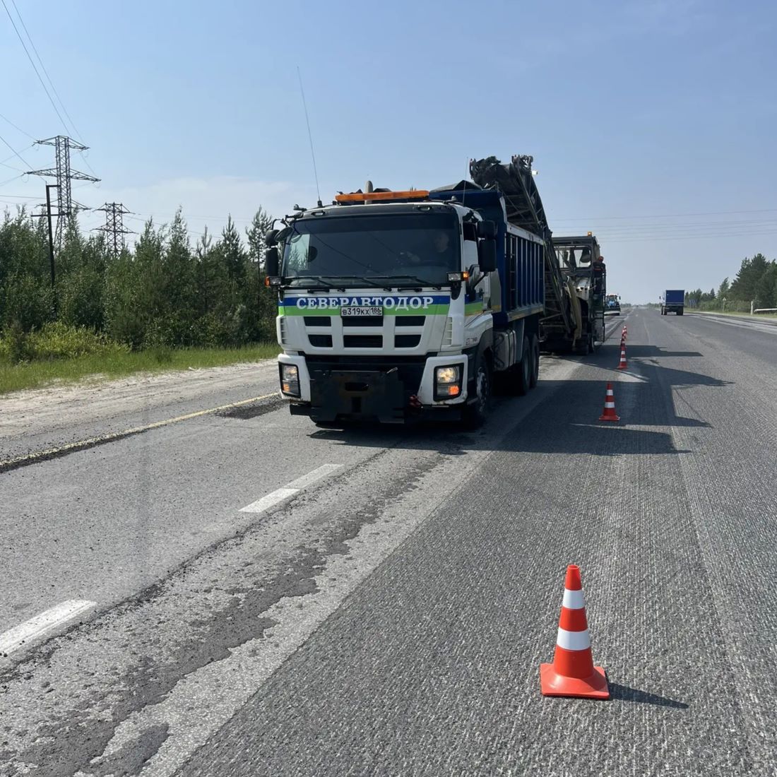 В Ханты-Мансийском автономном округе-Югре ремонтируют участок автодороги  «Север», входящей в опорную сеть